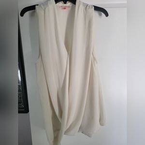 Elegant Cream Sleeveless Top